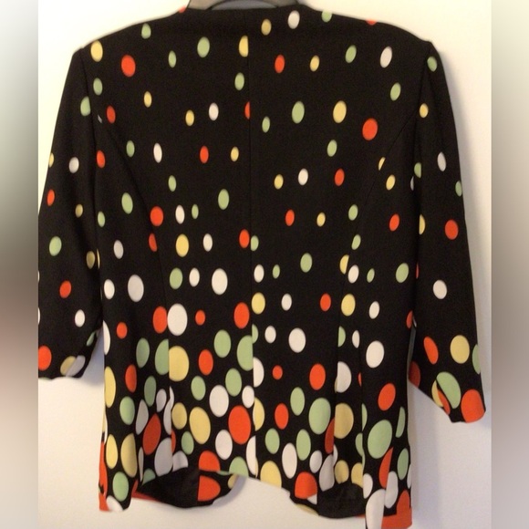 Vintage Tally Taylor brown orange blazer Jacket faux Diamond Closure size 12 - Picture 7 of 8